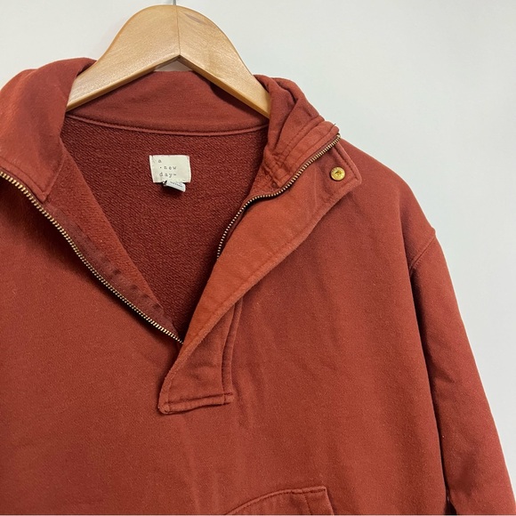 A New Day Rust Pullover Sweatshirt Sweater Half Zip Orange Brown XS - Picture 4 of 8